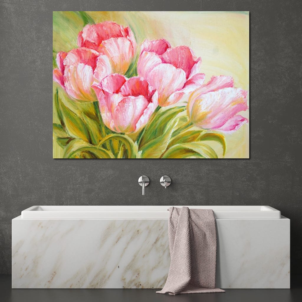 Pink Tulips Canvas Wall Art