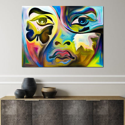 Multicolored Artistic Abstraction Canvas Wall Art