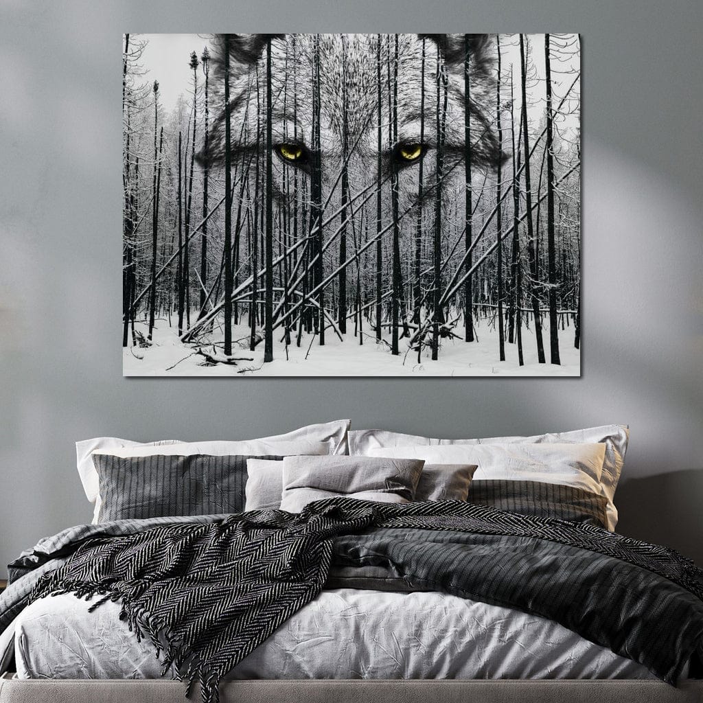 Wolf Winter Woods Canvas Wall Art