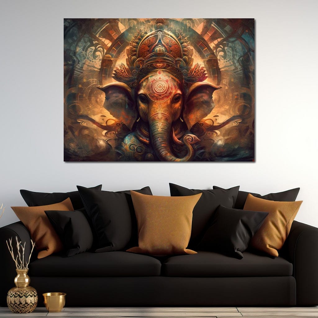 Majestic Ganesha Canvas Wall Art