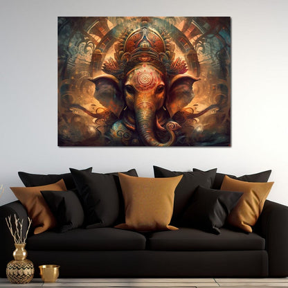 Majestic Ganesha Canvas Wall Art