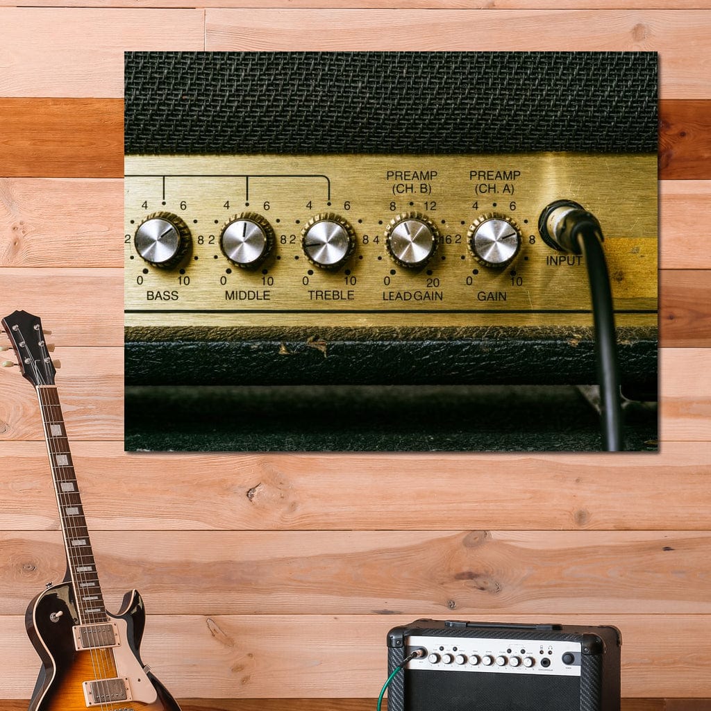 Vintage Electric Guitar Amplifier Canvas Wall Art