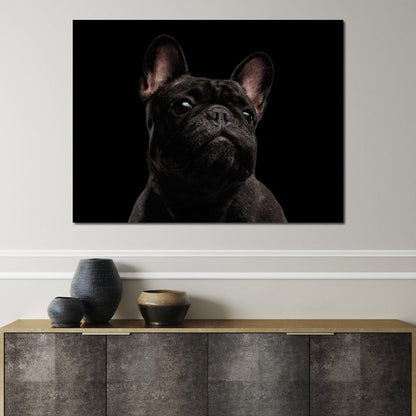 Black French Bulldog Canvas Wall Art