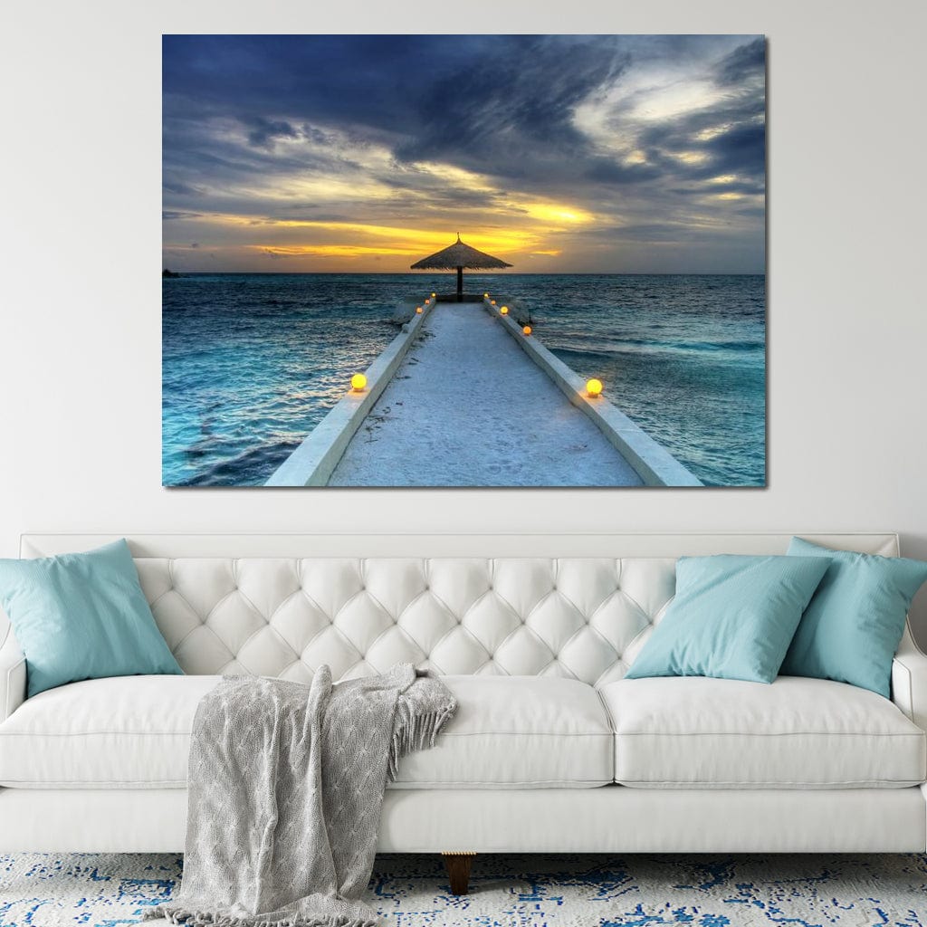 Maldivian Sunset Canvas Wall Art