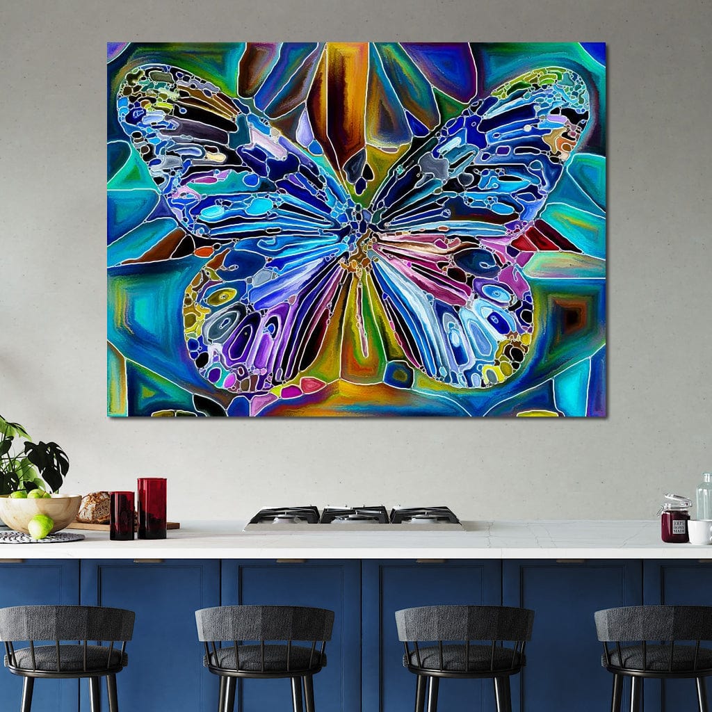 Multicolored Psychedelic Butterfly Canvas Wall Art