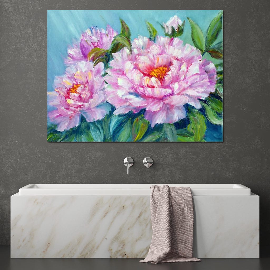Asian Peonies Canvas Wall Art