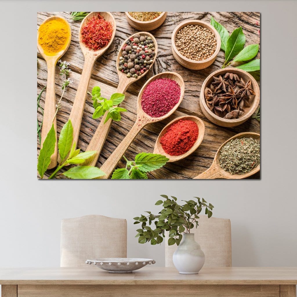 Assortment of Spices Canvas Wall Art