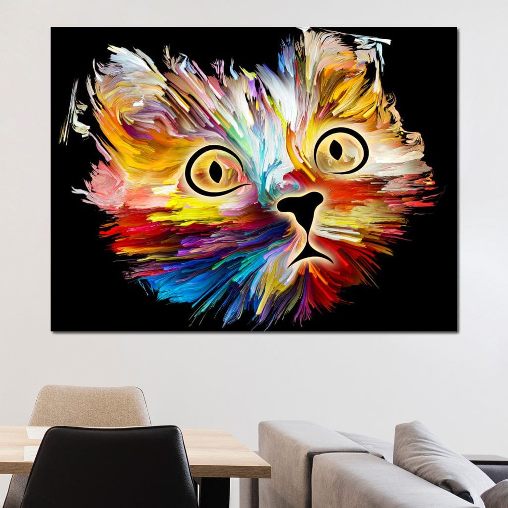 Colorful Cat Canvas Wall Art