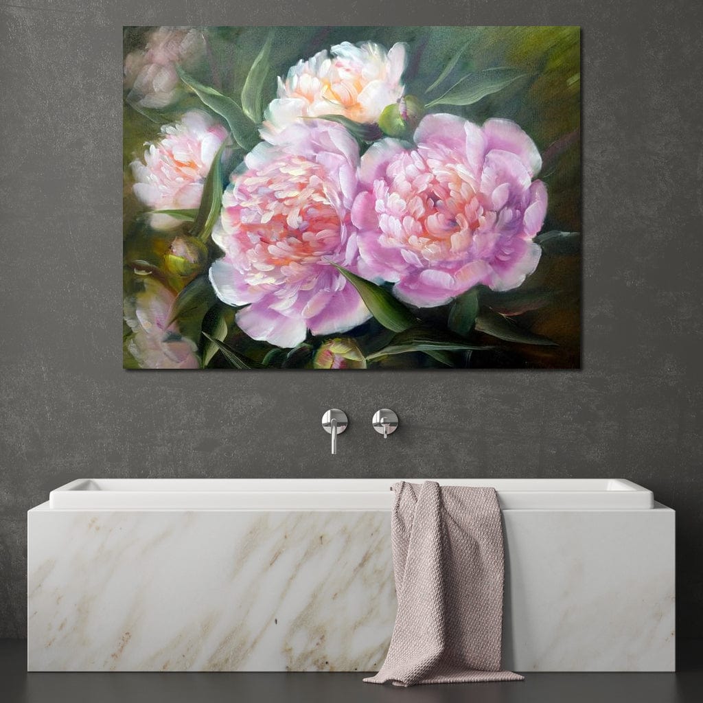 Blooming Peonies Canvas Wall Art