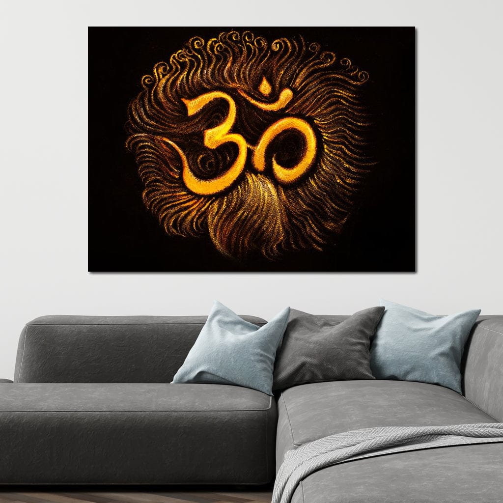 Golden OM Canvas Wall Art