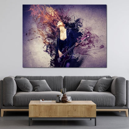 Guitar Splash Canvas Wall Art