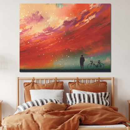Admiring The Red Clouds Canvas Wall Art