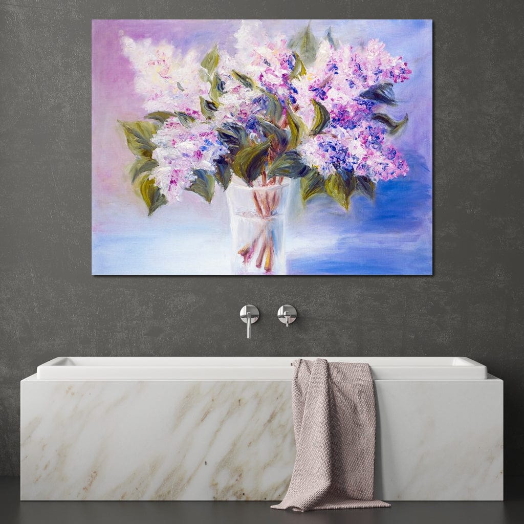 Lilacs in a Vase Canvas Wall Art