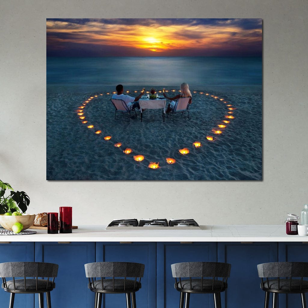 Valentine's Day Dinner Canvas Wall Art