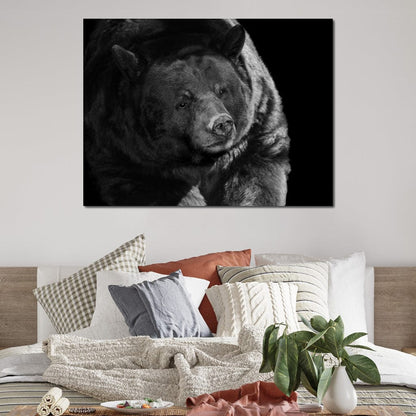 Black and White Bear Canvas Wall Art