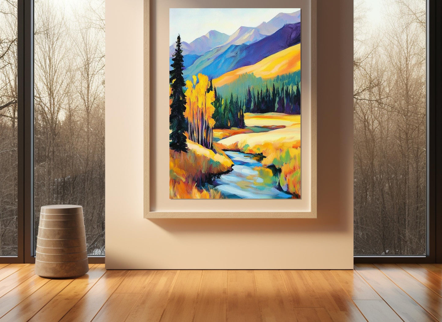 Alpine Landscape Canvas | Impressionist Wall Art - Framed, Ready to Hang