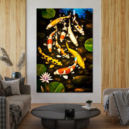 Koi Fishes Canvas Wall Art