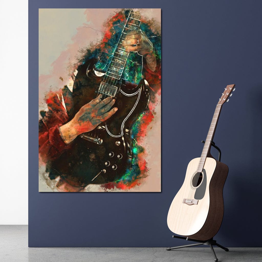 Angus Young's Guitar Canvas Wall Art