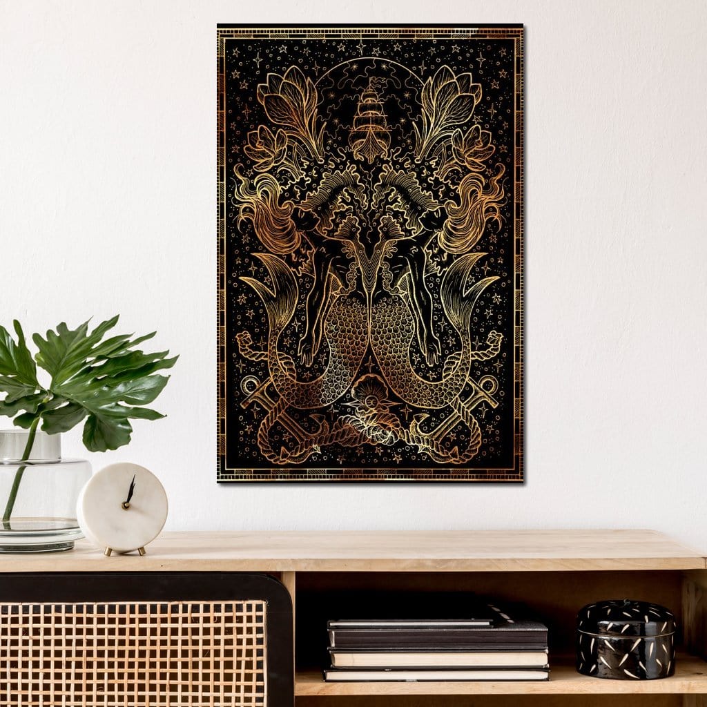 Zodiac sign Pisces Canvas Wall Art