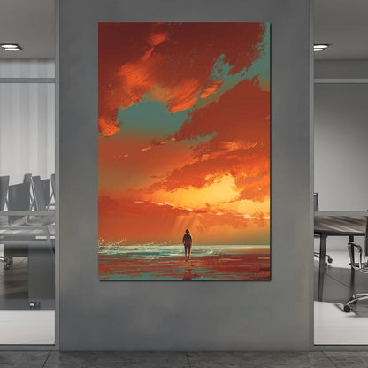 Admiring The Sunset Canvas Wall Art