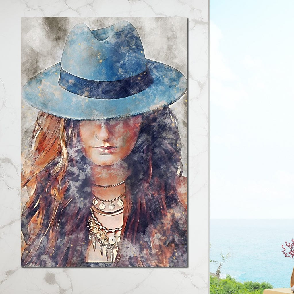 Girl in a Hat - Mateo Canvas Wall Art