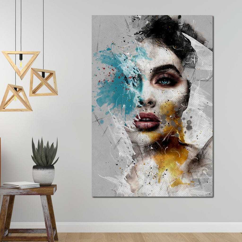 Mixart Female Portrait Canvas Wall Art