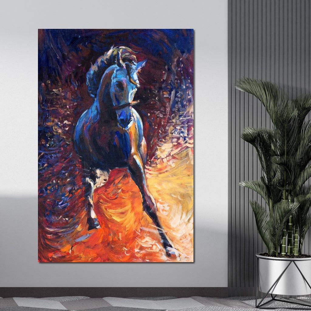 Blue Horse Canvas Wall Art
