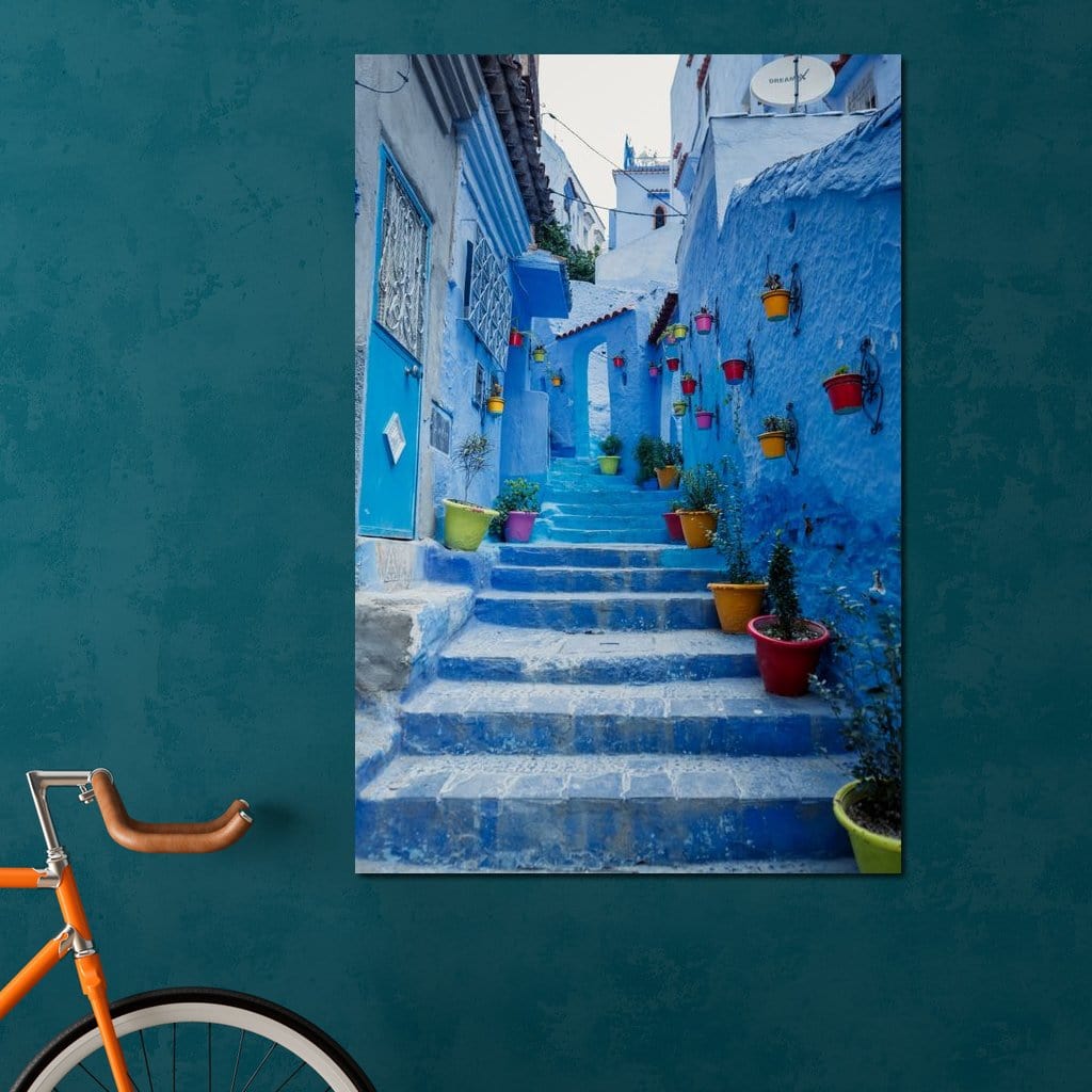Chefchaouen - Blue village in Morocco Canvas Wall Art