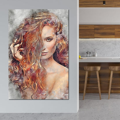 Girl Watercolor 2 - Mateo Canvas Wall Art