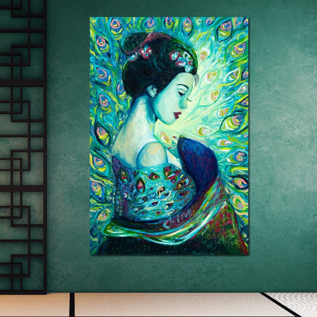 Silk Peafowl Canvas Wall Art