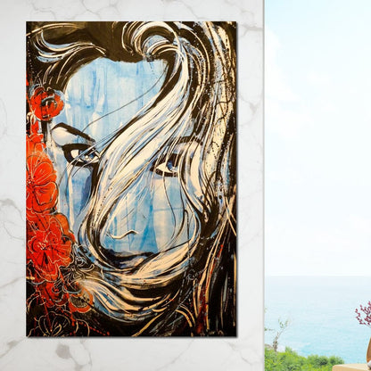 Blue Girl Canvas Wall Art