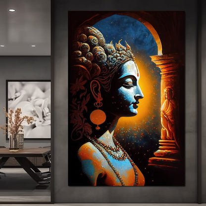 Krishna Temple Canvas Wall Art