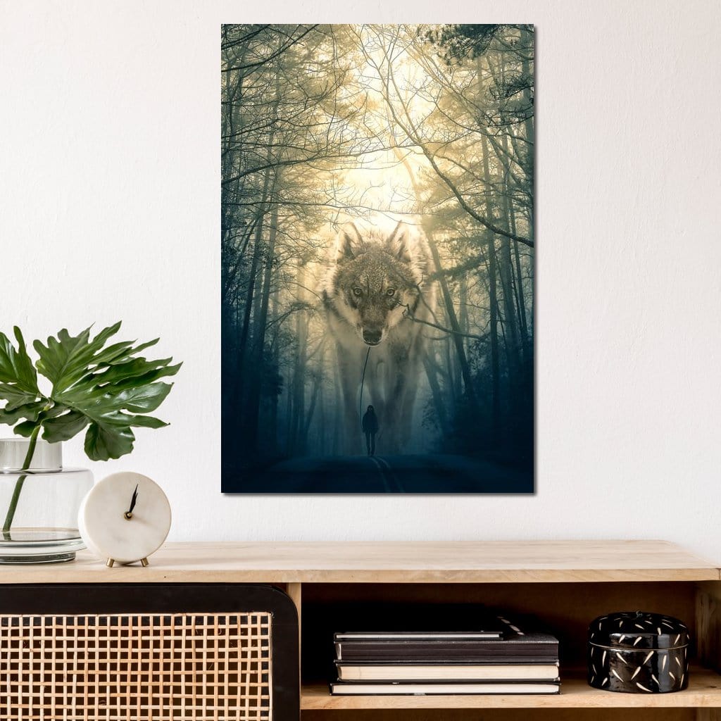 Wolf Walking - Alex Graphex Canvas Wall Art