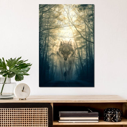 Wolf Walking - Alex Graphex Canvas Wall Art