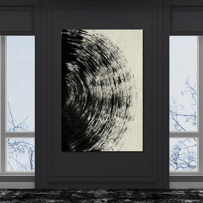 Abstract Black Circle Canvas Wall Art