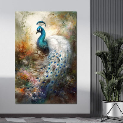 Peacock Serenity Canvas Wall Art