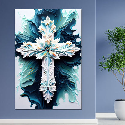 Floral Cross 06 Canvas Wall Art