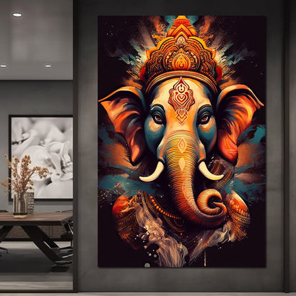 Ganesha's Blessing Canvas Wall Art