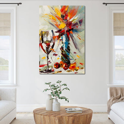 Wine & Flowers Canvas Wall Art