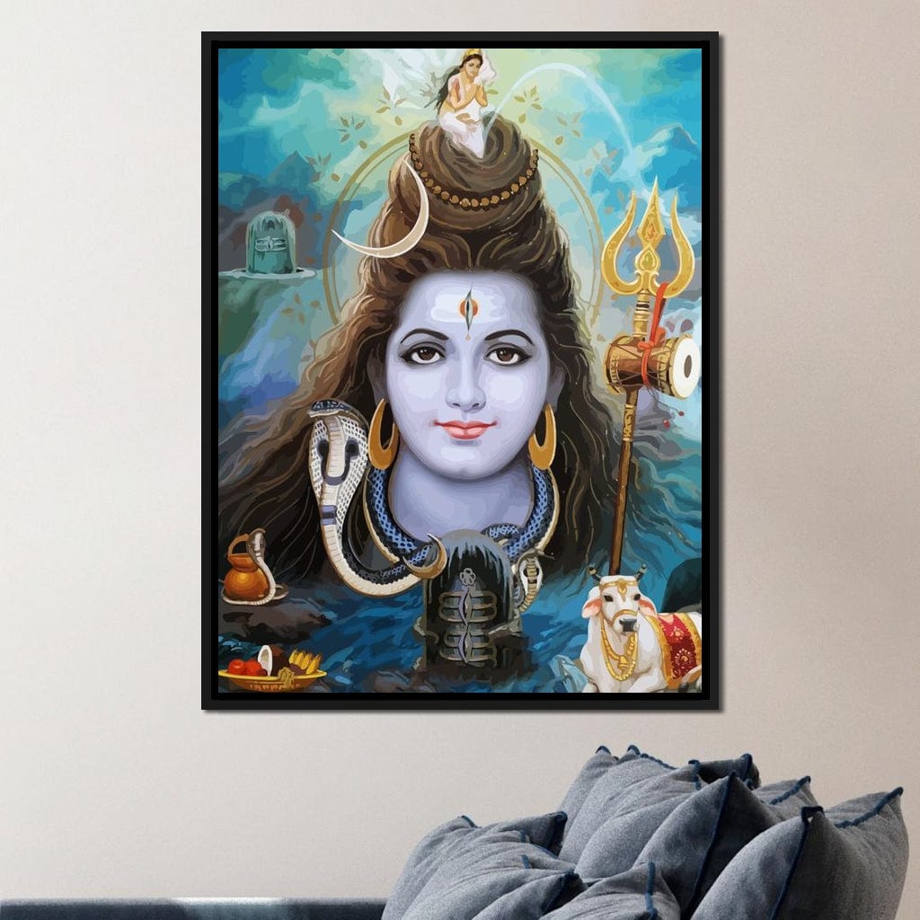 Lord Shiva Portrait Canvas Wall Art