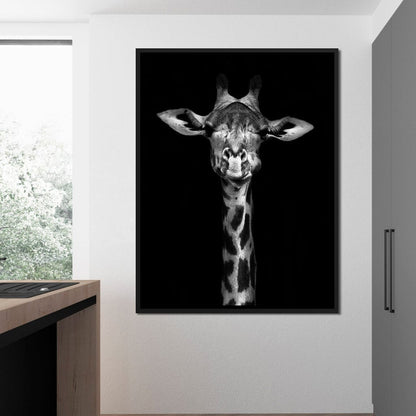 Black and White Giraffe Canvas Wall Art