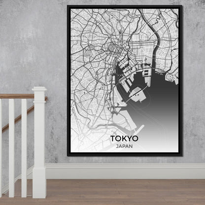 Map of Tokyo, Japan Canvas Wall Art
