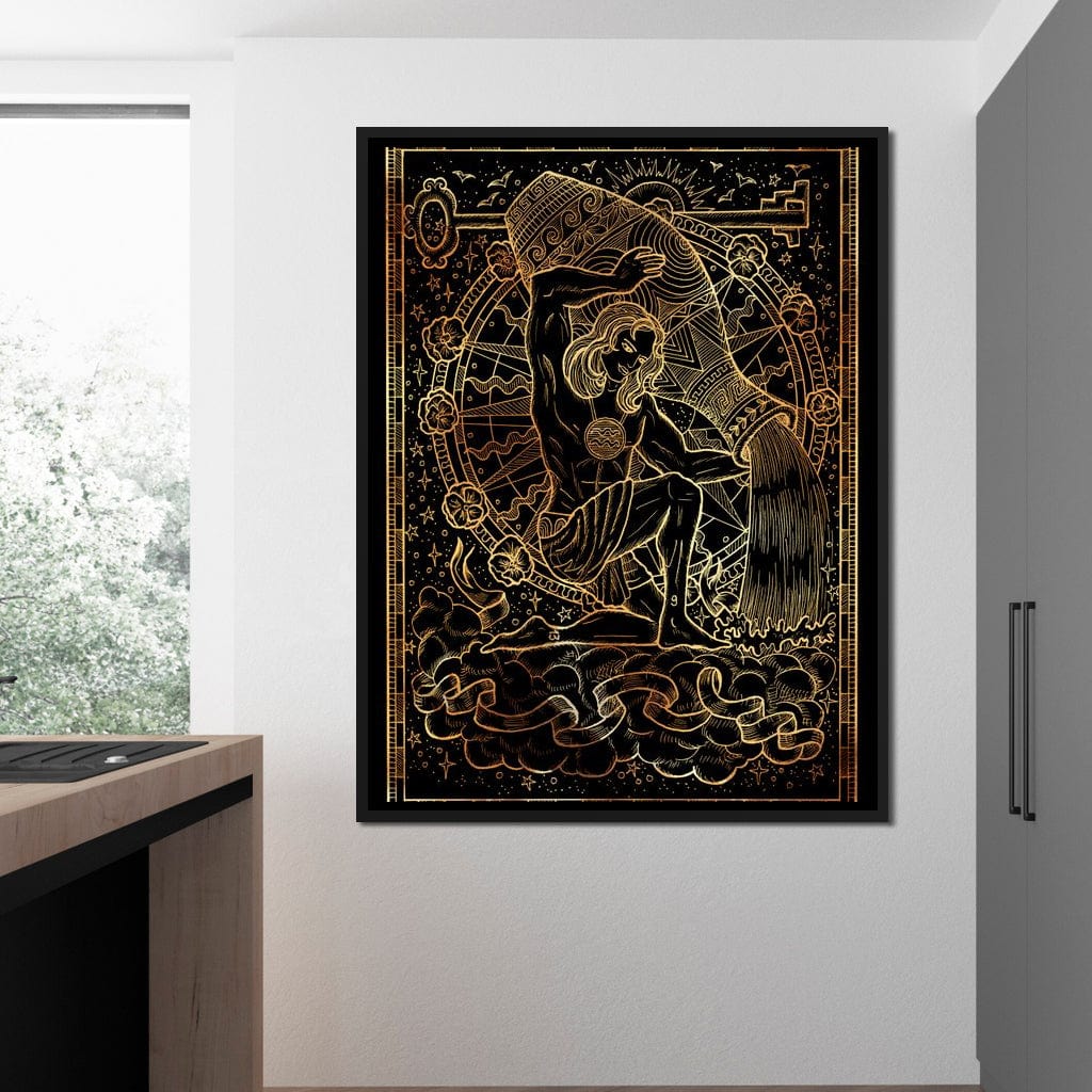 Zodiac sign Aquarius Canvas Wall Art
