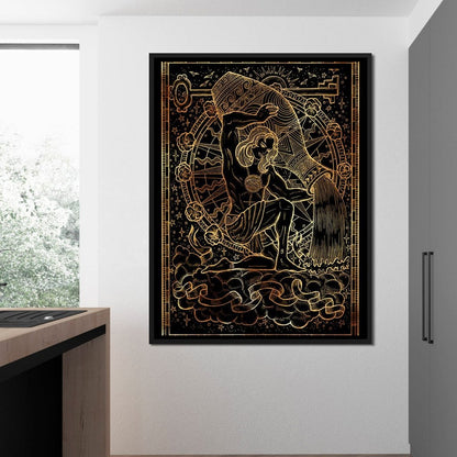 Zodiac sign Aquarius Canvas Wall Art