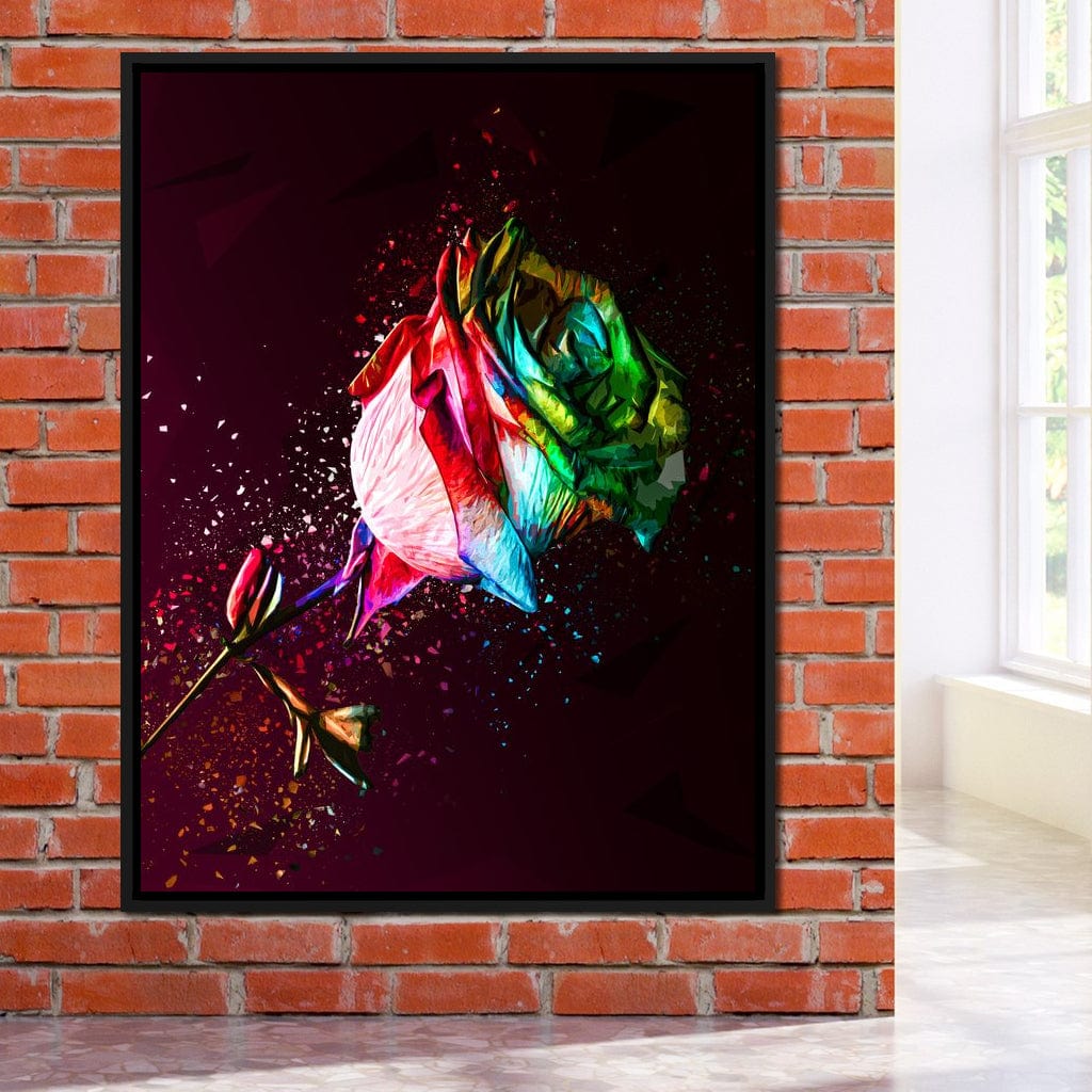 Colored Rose Canvas Wall Art