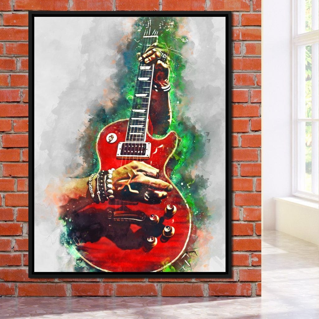 Slash Blood Red Guitar Canvas Wall Art
