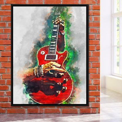 Slash Blood Red Guitar Canvas Wall Art
