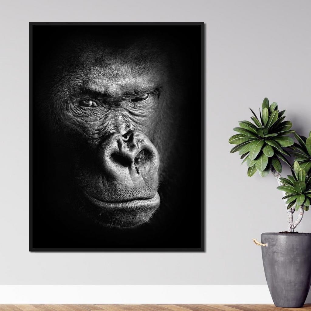 Black and White Gorilla Canvas Wall Art