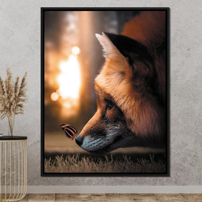 Fox Butterfly Canvas Wall Art