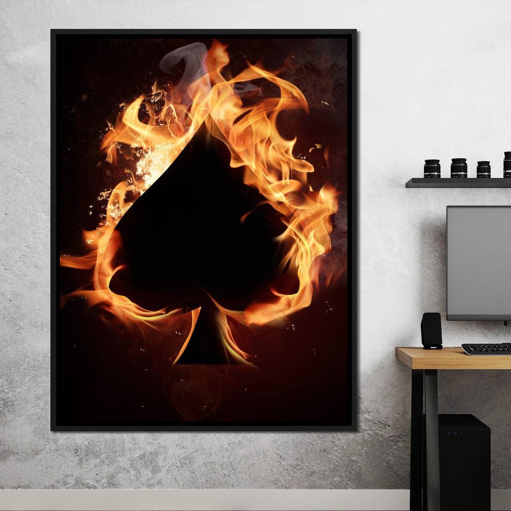 Spade on Fire Canvas Wall Art